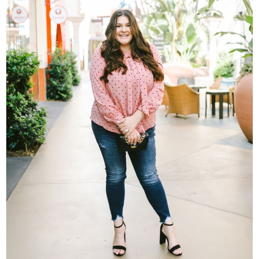 Lane Bryant Tie-Neck Chiffon Blouse